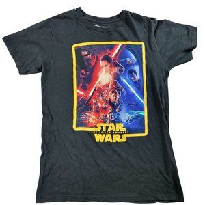 Star Wars The Force Awakens Adults Medium Black Shirt Galaxy Premiere Collection